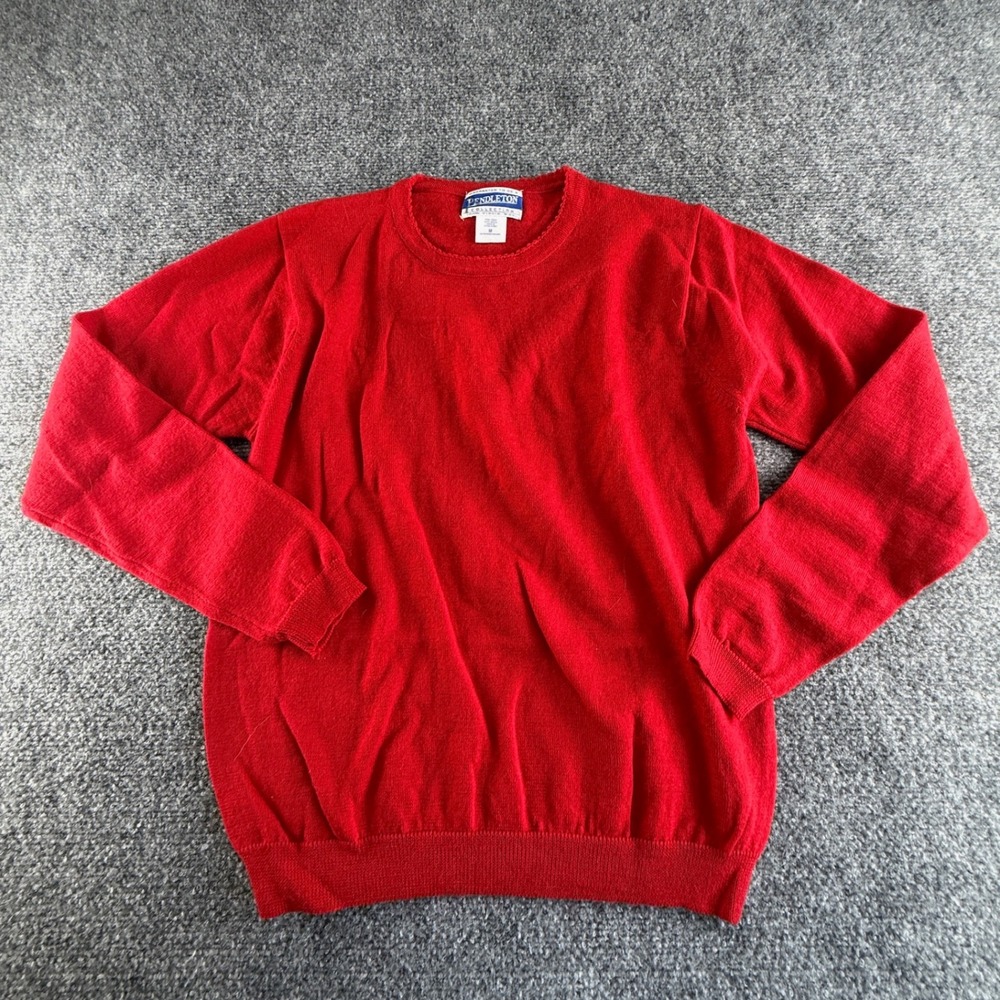 Pendleton Collection Red 100% Virgin Wool Crew Neck Sweater Womens Medium